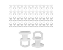 Gordijn Haken - 50 Stuks - Gordijnringen - Kunststof - Decoratieve raambekleding runners - Extra Sterke Gordijnhaken - Gordijn clips - Badkamerhaken - 13*17mm - Wit