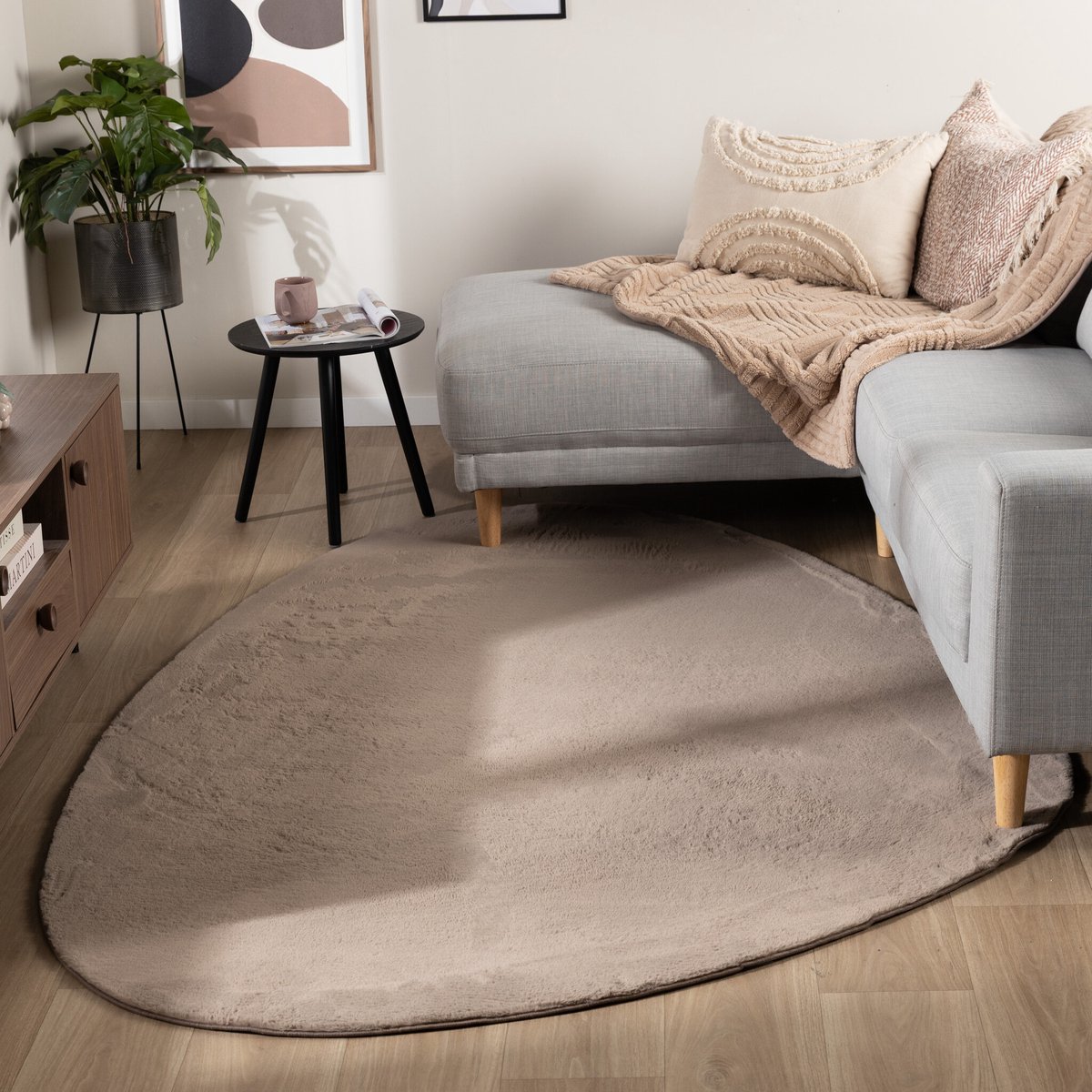 NATURL. Zacht laagpolig vloerkleed - Cozy Pebble Taupe - 230x330cm
