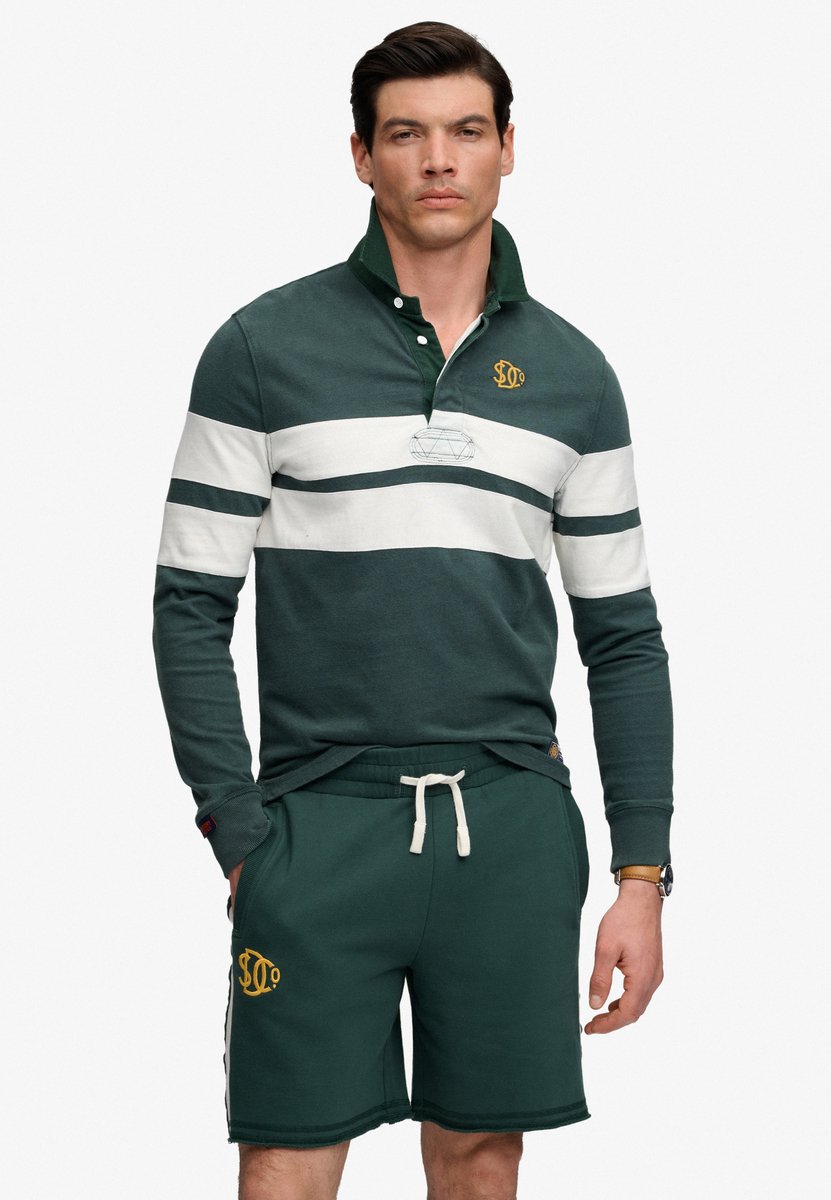 Superdry Vintage Atletische Streep Rugbyshirt Heren Groen