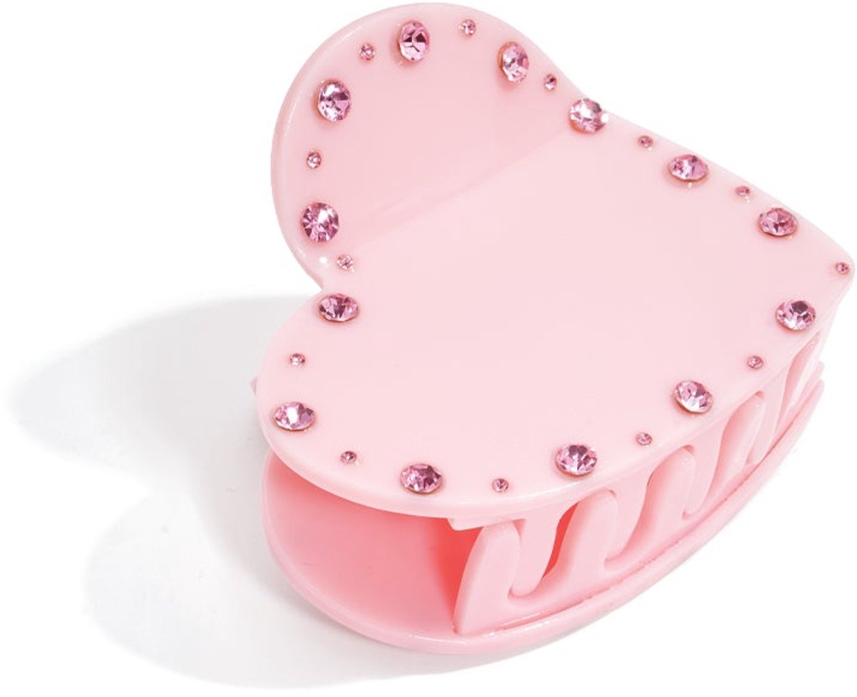 Haarspeldjes hart casual acetaat valentijnsdag accessoires - Roze