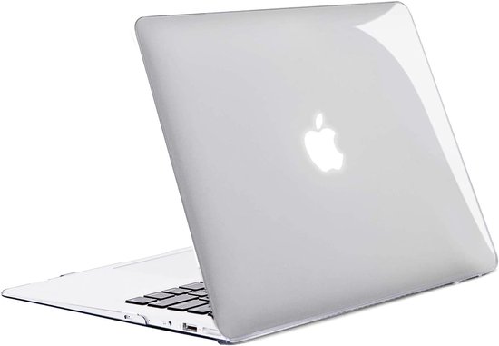 Coque transparente pour MacBook Air 13 pouces avec logo Apple lumineux.