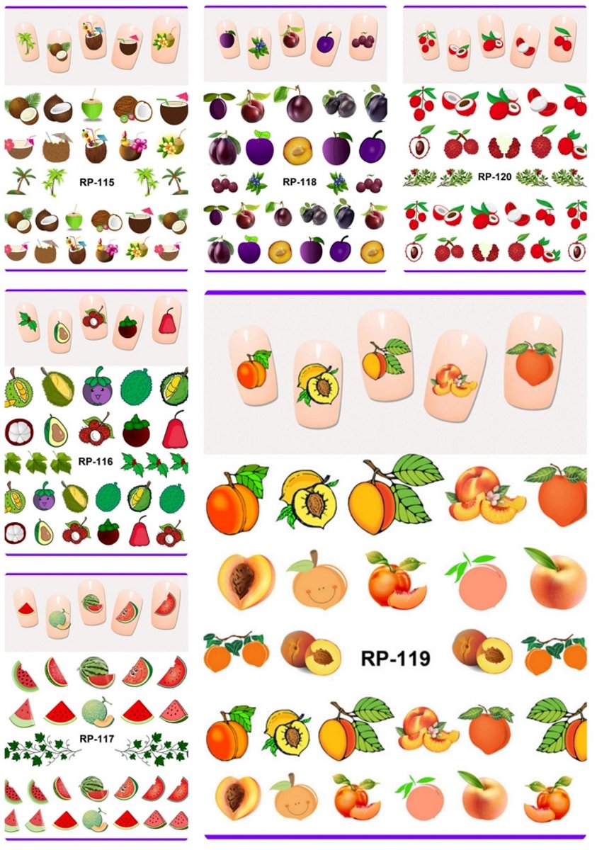 Nagel Sticker Set Fruit (150 stickers)