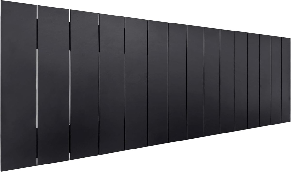 Hoofdbord Gerecycled Hout - Paneel Stijl - Slaapkamer Decoratie - Verticale Palletlook - 135cm Breed - Massief Zwart