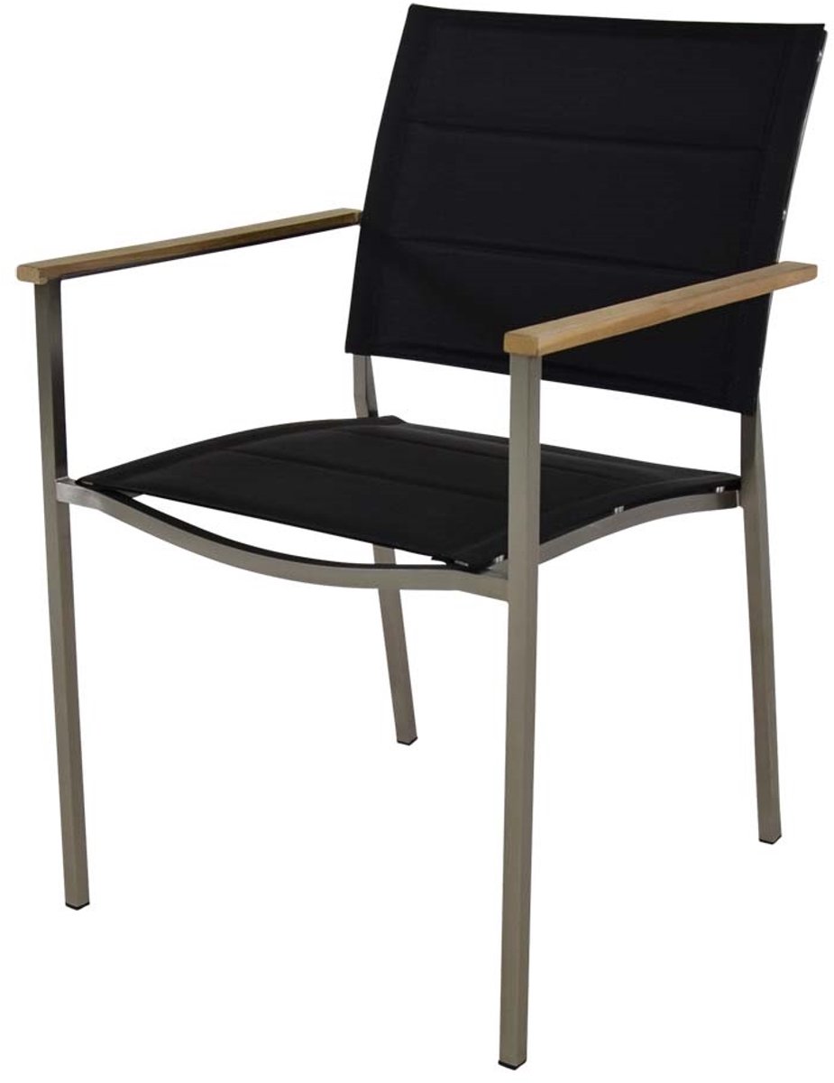 Lesli Living - Bistrostoel Marmaris - Zwart - 55∕56x62x85cm - Set van 4