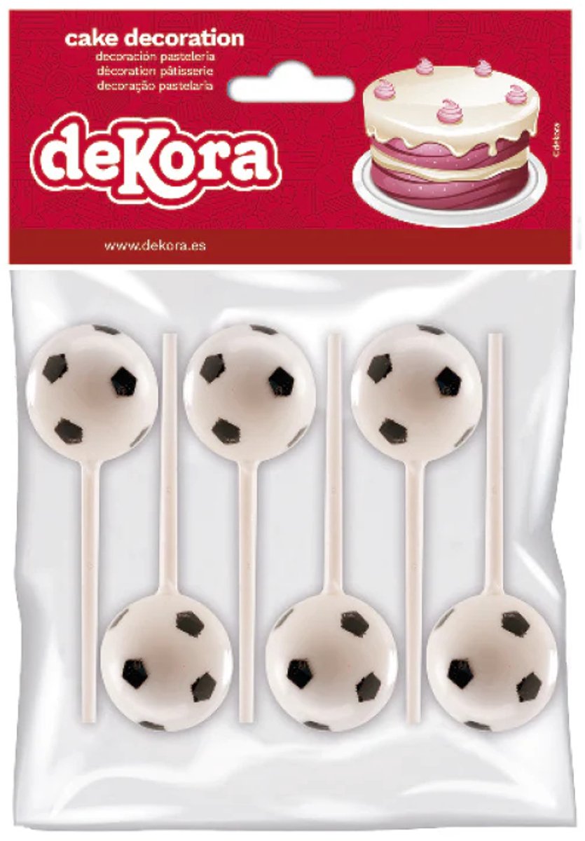 Voetbal prikkers plastic set 6 stuks