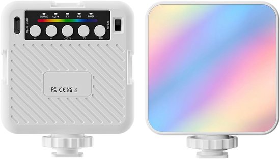RGB Videolamp - LED Camera Licht - Content Creatie - Hoge Kleurweergave - Draagbaar Compact - Wit