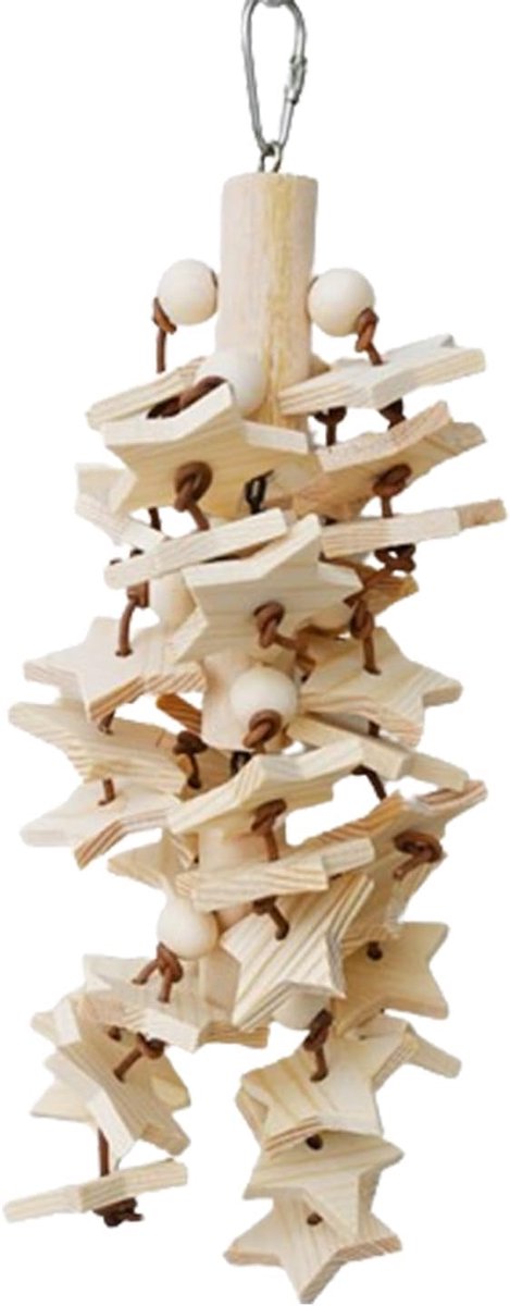 Vogelspeelgoed Hout - Kooi Accessoire - Stimuleert Gedrag - Natuurlijk Materiaal - 31 x 10 cm - Houtkleur