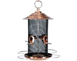 Vogelvoederstation - Vogelvoerhuisje - Vogels Voeren - Verwijderbaar voor Grotere Vogels - 24 Ounces Capaciteit - Koper Roestvrij Staal