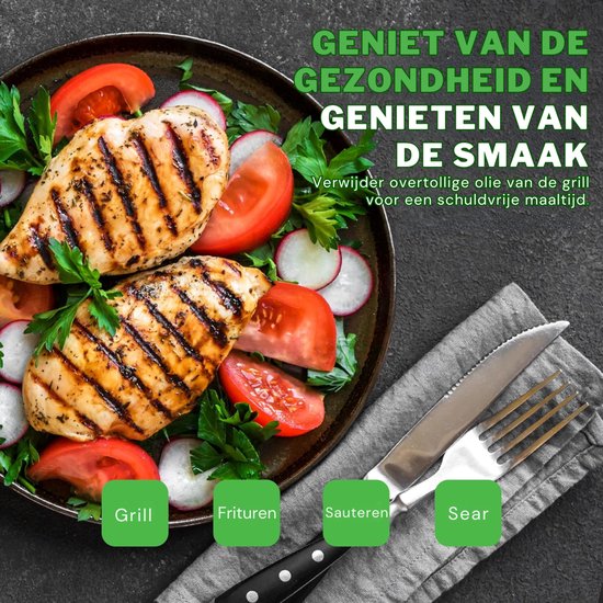 SNJY® Grillplaat Inductie - Bakplaat Inductie - Grill Apparaat - Gietijzeren Pan - Omkeerbaar - 45,8 x 25,5 - Zwart — afbeelding 2