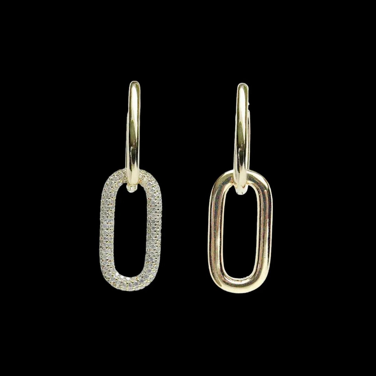 Victoria Valenza Rimini Luxe Oorbellen Dames Messing Oorhangers Dames Oorringen Witte Steen Oorbellen - Goud kleurig - 1 Paar