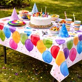 Party Casa Tafelkleed Ballonnen 130x180cm - Feestelijk Ballon Ontwerp - Geschikt Voor Kinderfeestjes - Eenvoudig Te Reinigen - Wegwerp - Kunststof - Meerkleurig