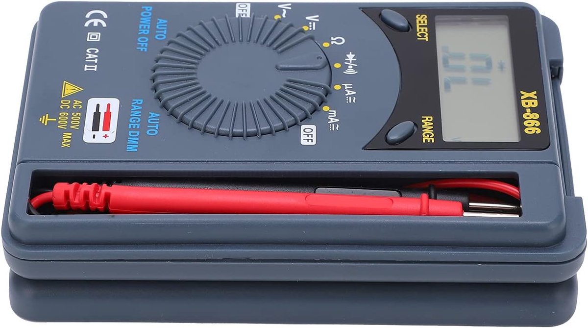 Digitale Multimeter - Handmetertje - Elektrische Metingen - Compact Handheld Ontwerp - AC/DC Spanning Stroom - Grijs