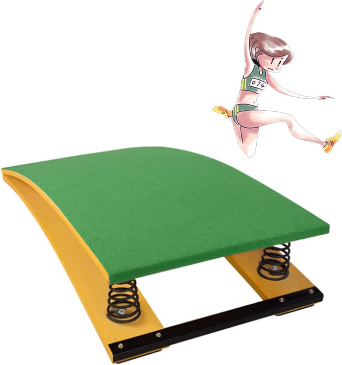 Springplank Kinderen - Sprongtraining Hulpmiddel - Gymnastiek Vechtsport - Stevig Hardhout Stalenveren - 40X60CM - Groen