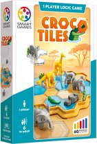 SmartGames Croco Tiles - Compact Logisch Denkspel - 60 Educatieve Safari Uitdagingen - Reisspel & Solospel - Vanaf 6 Jaar