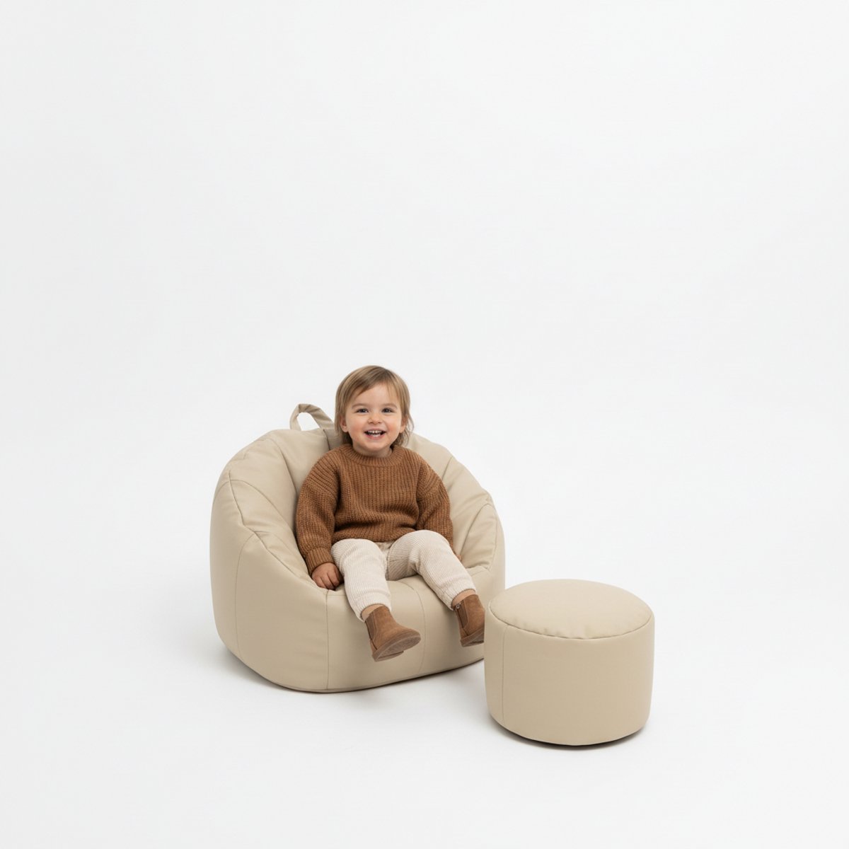 HENVAE® Zitzak en Poef - Kinderzitzak - Stoel - met Voetenbank - Kinderfauteuil - Kinder Zitzak - Indoor Sofa - Zitzak Kind - Kinderkamer Bean bag