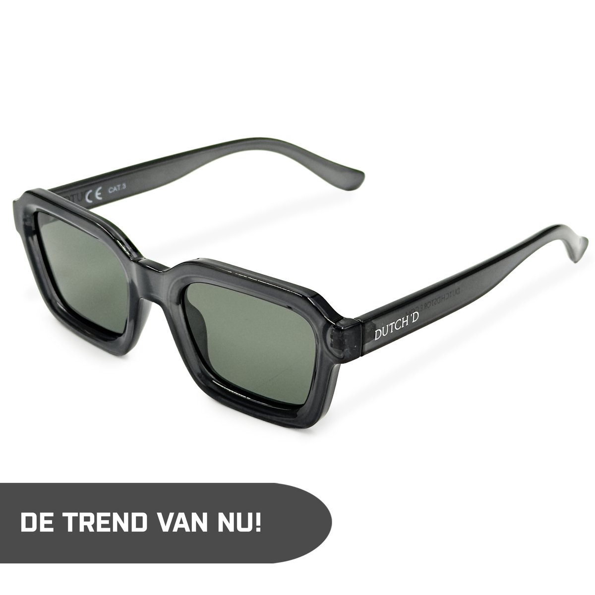DUTCH'D® - Zonnebril - Gepolariseerd - Dames - Heren - Grijs - Met Case - Festival - Auto - UV400 - CAD3
