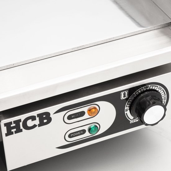 HCB® - Professionele Horeca Bakplaat - 230V - RVS / INOX - Electrisch Teppanyaki Grill apparaat - 43x55x25 cm (DxBxH) - 23 kg - 5230 — afbeelding 3