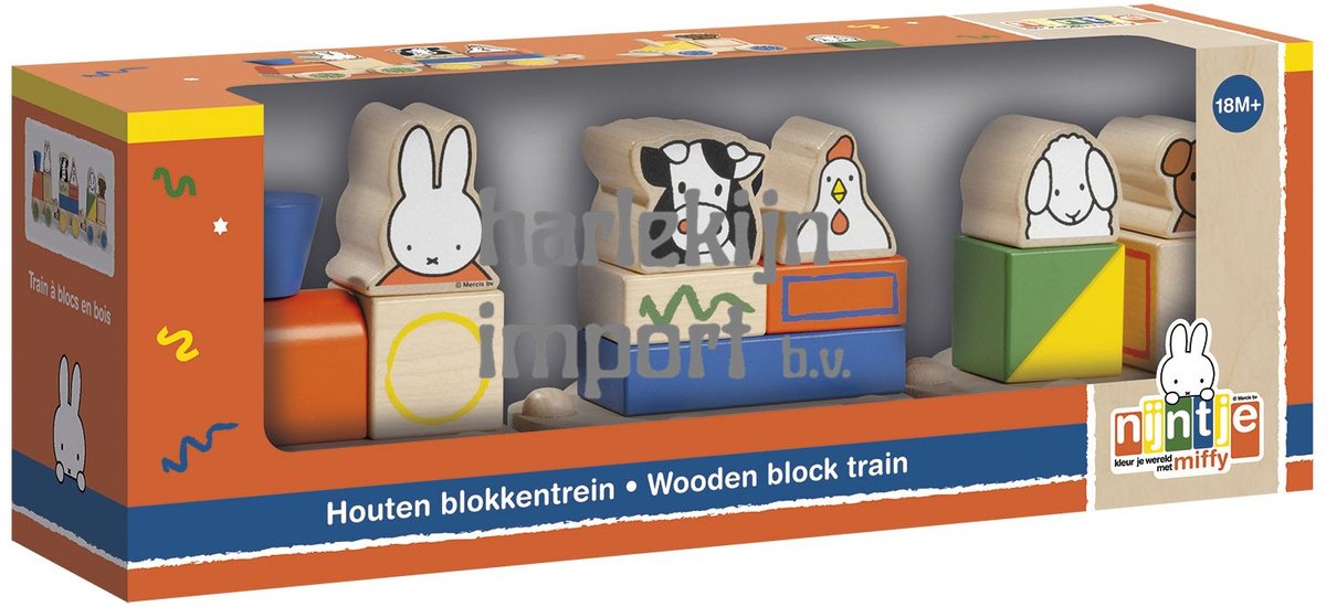 Nijntje houten speelgoed blokkentrein, trein met blokken - peuter kleuter educatief speelgoed - vanaf 1,5 jaar - Bambolino Toys cadeau tip — afbeelding 14