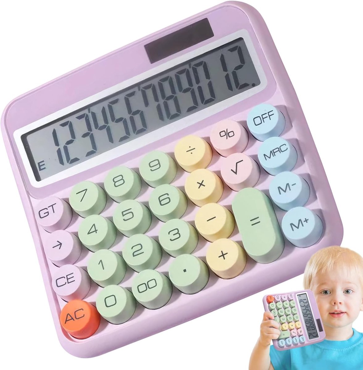 Grote Rekenmachine - Bureau Calculator - Dagelijks Gebruik - Dubbele Voeding - 15cm Breed - Zwart