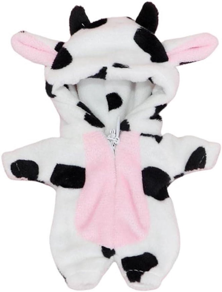 Poppen pyjama outfit - Mini nachtkleding - Poppen aankleden - Zacht pluche materiaal - 16 cm poppen - Wit