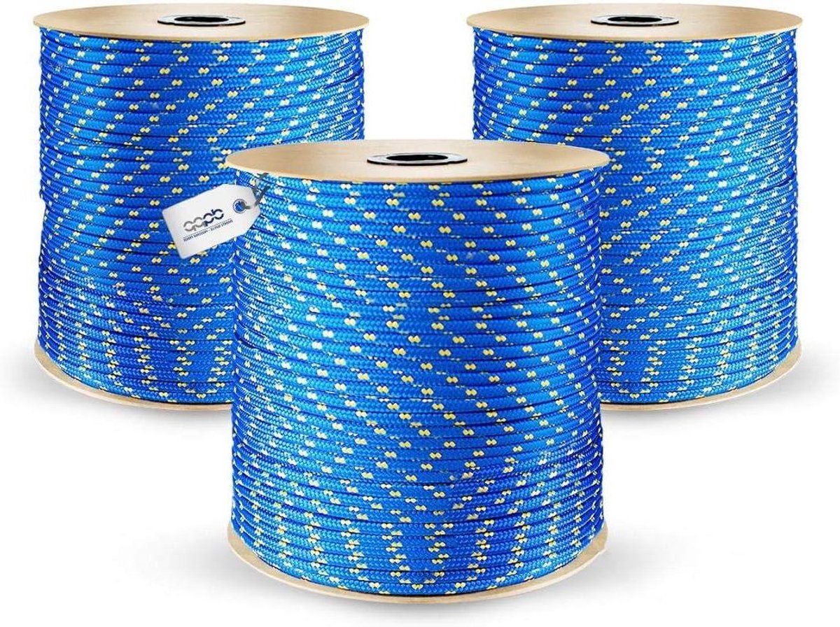 Gevlochten Touw - Kunststof Lijn - Buiten Gebruik - UV-Bestendig Drijvend - 18mm 25 Meter - Blauw