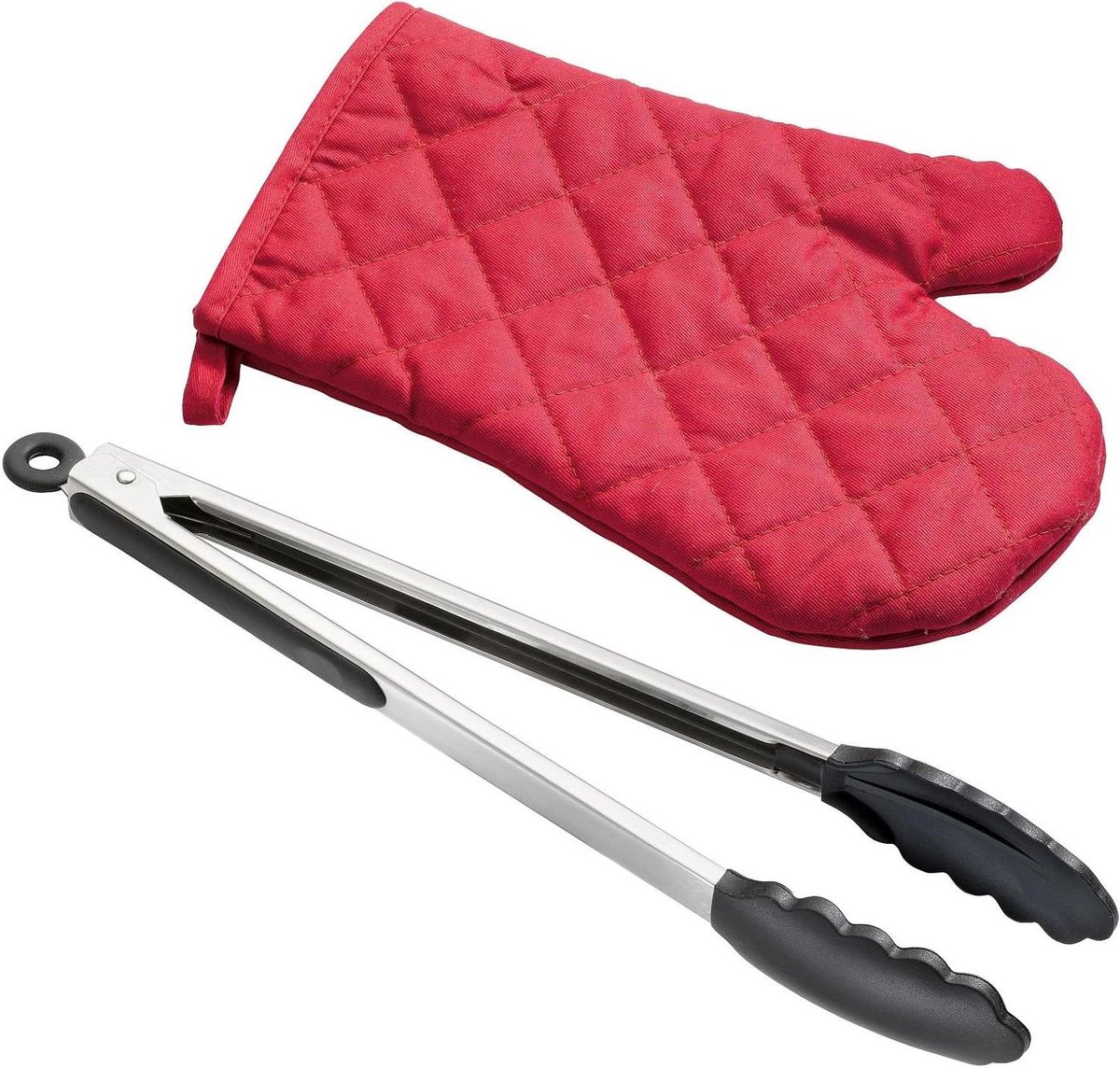 Grillset - Kooktang en handschoen - BBQ en koken - Hittebestendig 180°C - 2-delig