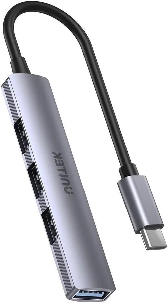 USB Hub - Verdeler - Extra Poorten - Aluminium Behuizing - 10.5x10.5x3 cm - Meerkleurig