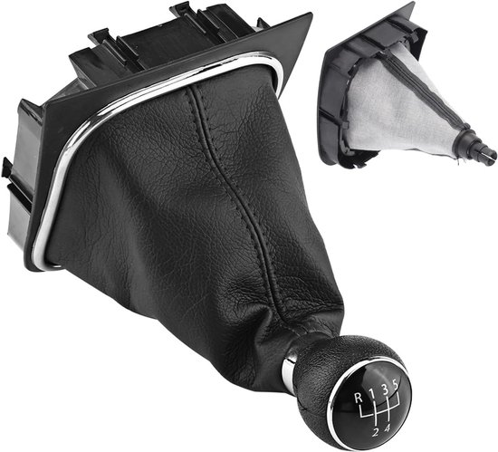 Pookknop Gaiter Set - Schakelpookhoes - Auto Interieur Upgrade - Ergonomisch Ontwerp - 5 Versnellingen - Zwart — afbeelding 3