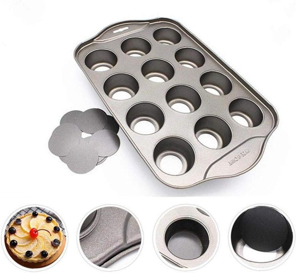Muffin Bakvorm - Cupcake Tin - Bakken Thuis - Non-stick Coating - 12 Cups