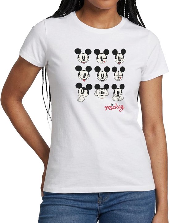 Mickey & Minnie | Gezichtsuitdrukkingen Van Mickey Mouse T-Shirt Dames