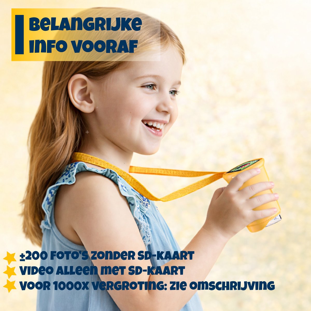 DUTCHPOWER Digitale Microscoop 1000x-4K-voor Kinderen – Draagbare Handmicroscoop met Foto & Video – STEM Educatief Speelgoed voor Ontdekken in Tuin en Natuur – Geschikt voor 4 t/m 12 jaar-Geel — afbeelding 3
