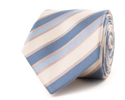 TRESANTI | GANDOLFO | Silk tie with an irregular stripe | Blauw