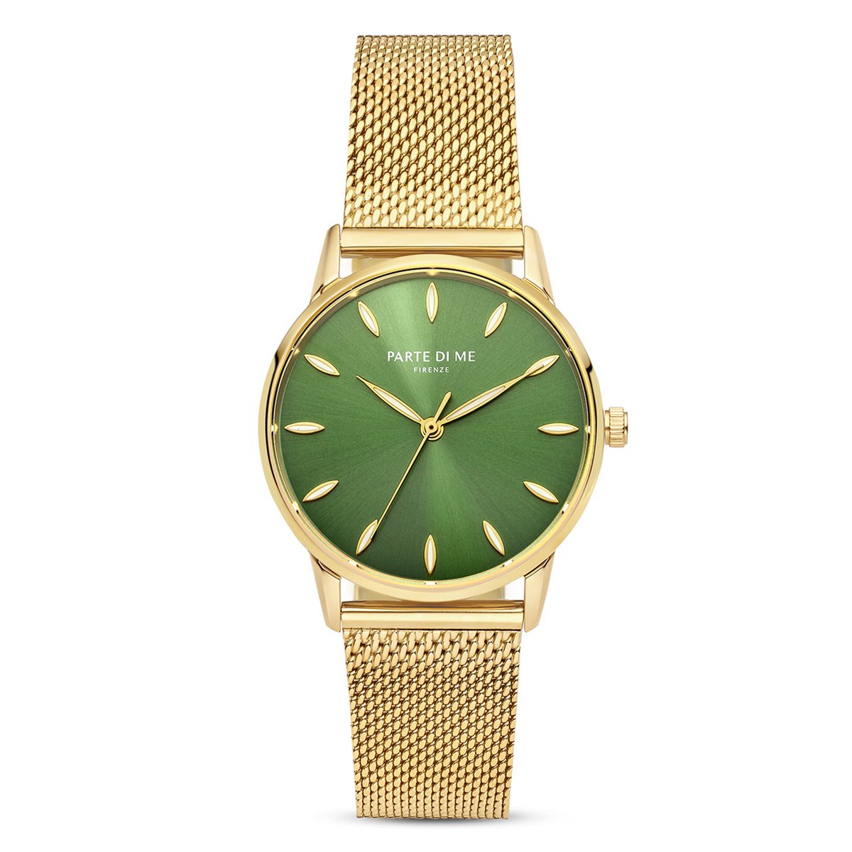 Parte Di Me Orologio rond dames horloge goudkleurig en groen PDM09054