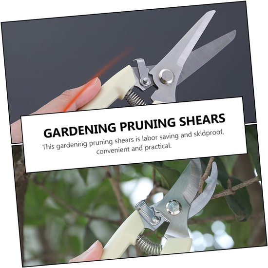 2 stuks Tuinsnoeischaar - Stevige snoeischaar - Snoeischaar voor planten - Handsnoeischaar - Tuin- en bloemenschaar - Geschikt voor het snoeien van hagen, bonsai, bloemen, takken, boomgaarden en groenten - Wit van Merkloos	 — afbeelding 3