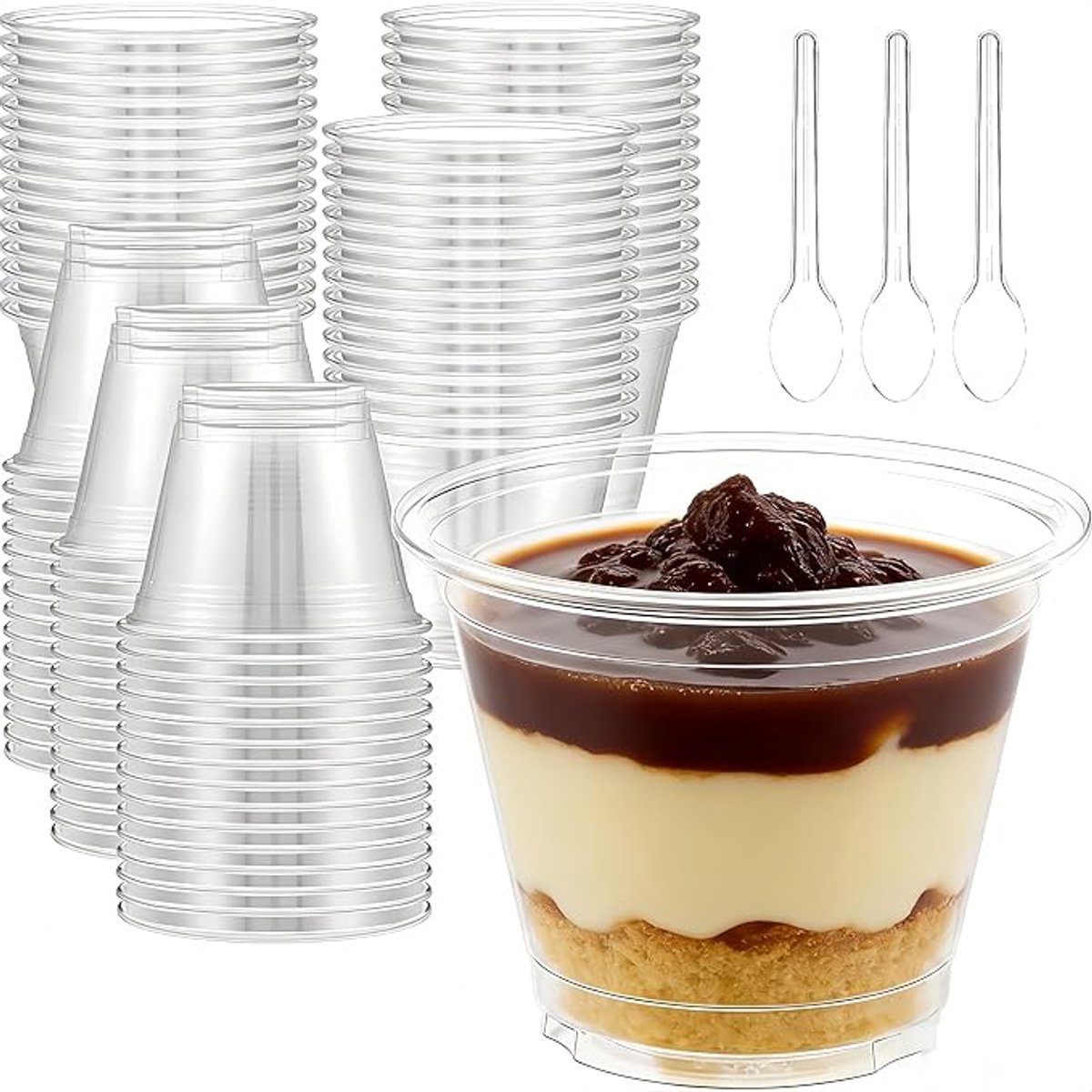Ijsbeker - ijsbeker karton - 150 ml - Sterk en Stevig Karton - IJsbakjes - Papieren taartbekers - 50 Pcs - Tranparente - Party schepijs softijs ijsje zomer festival thema feest - van Imperatoris
