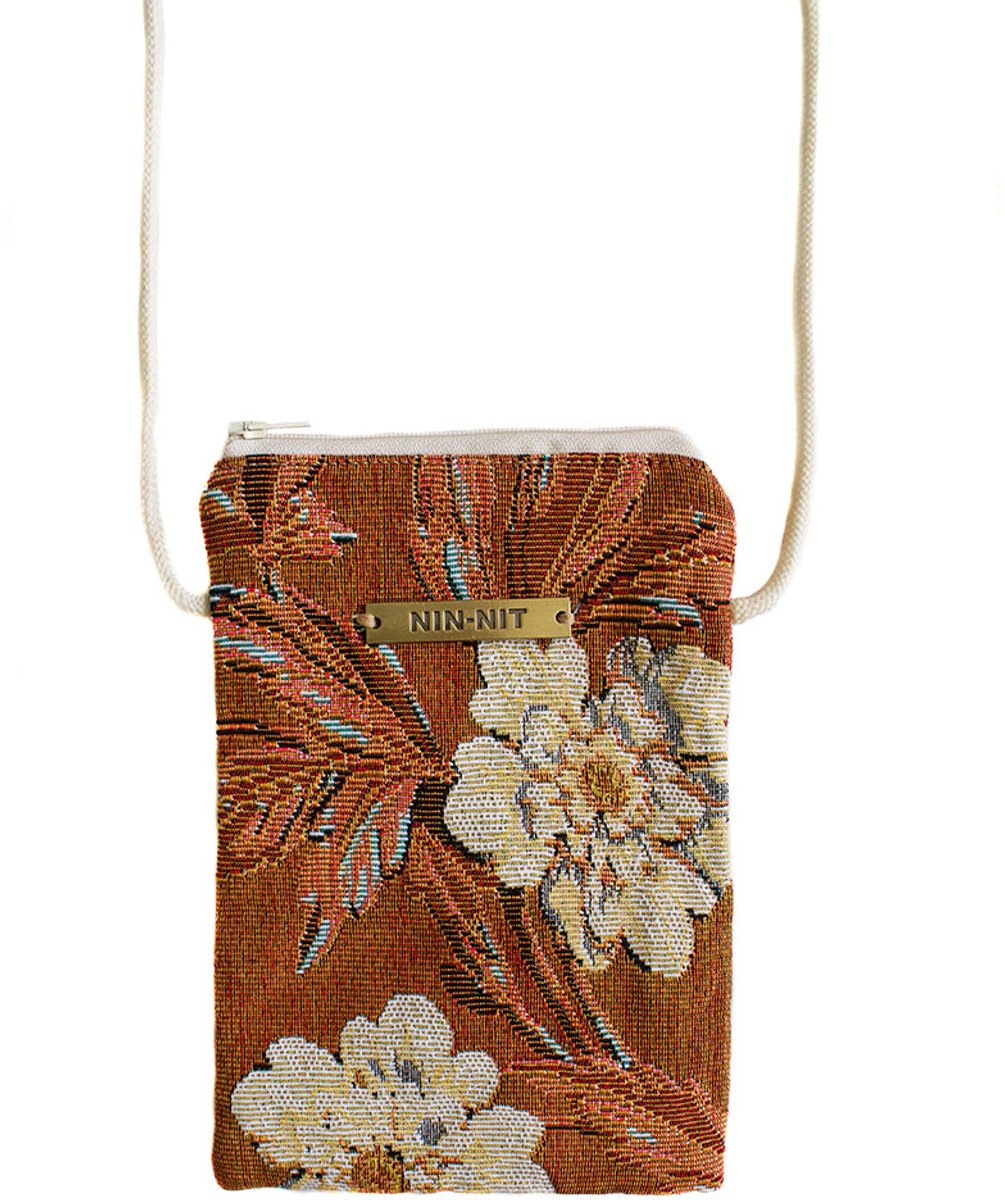 NIN-NIT - Royal Princess Mobile bag - Paleis Het Loo - Money bag - Schoudertasje - Telefoontasje - Bruin - Beige - Geel - Rood - Wit - Multicolor