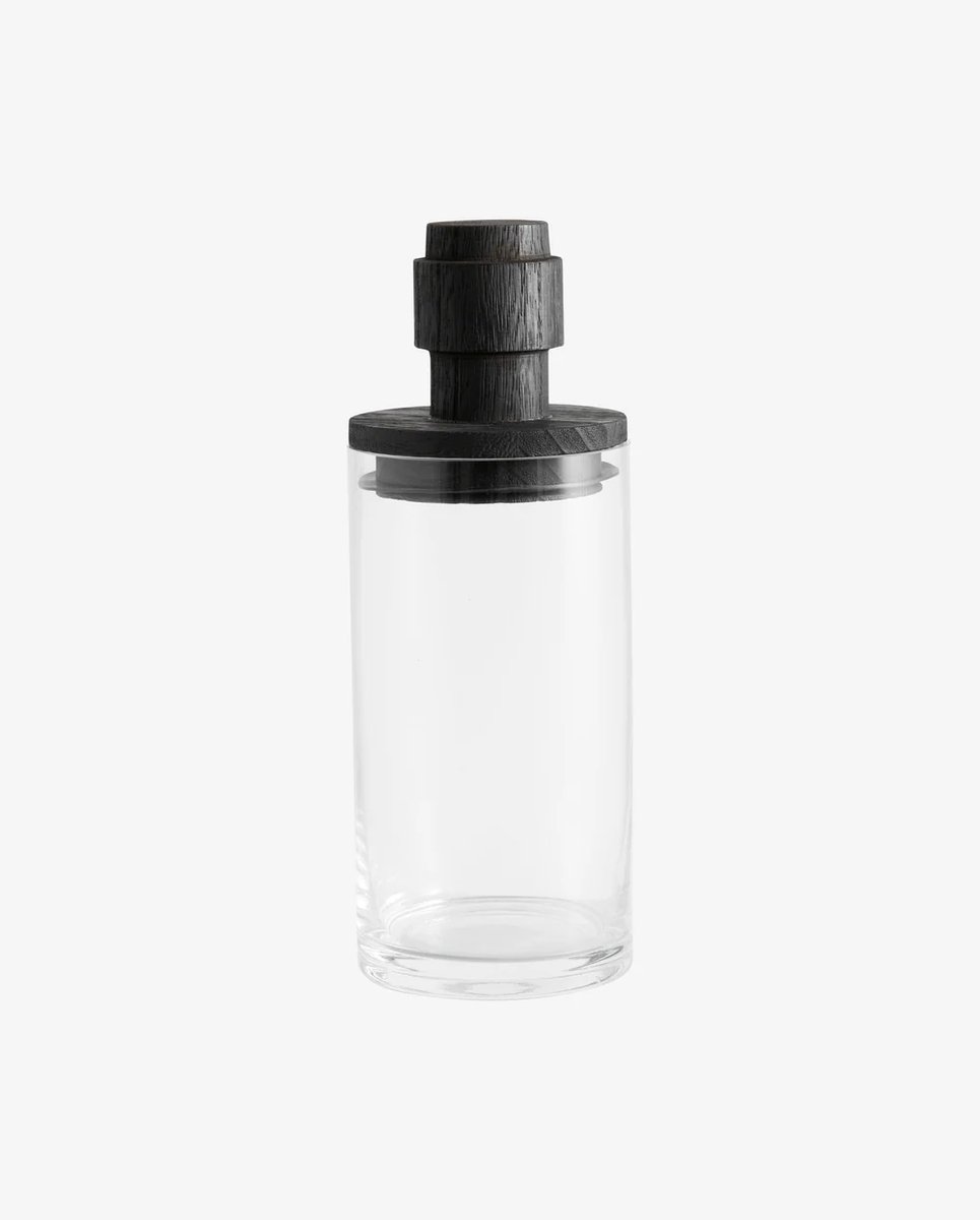Nordal Voorraadpot Salvie Glas Hout Zwart Large