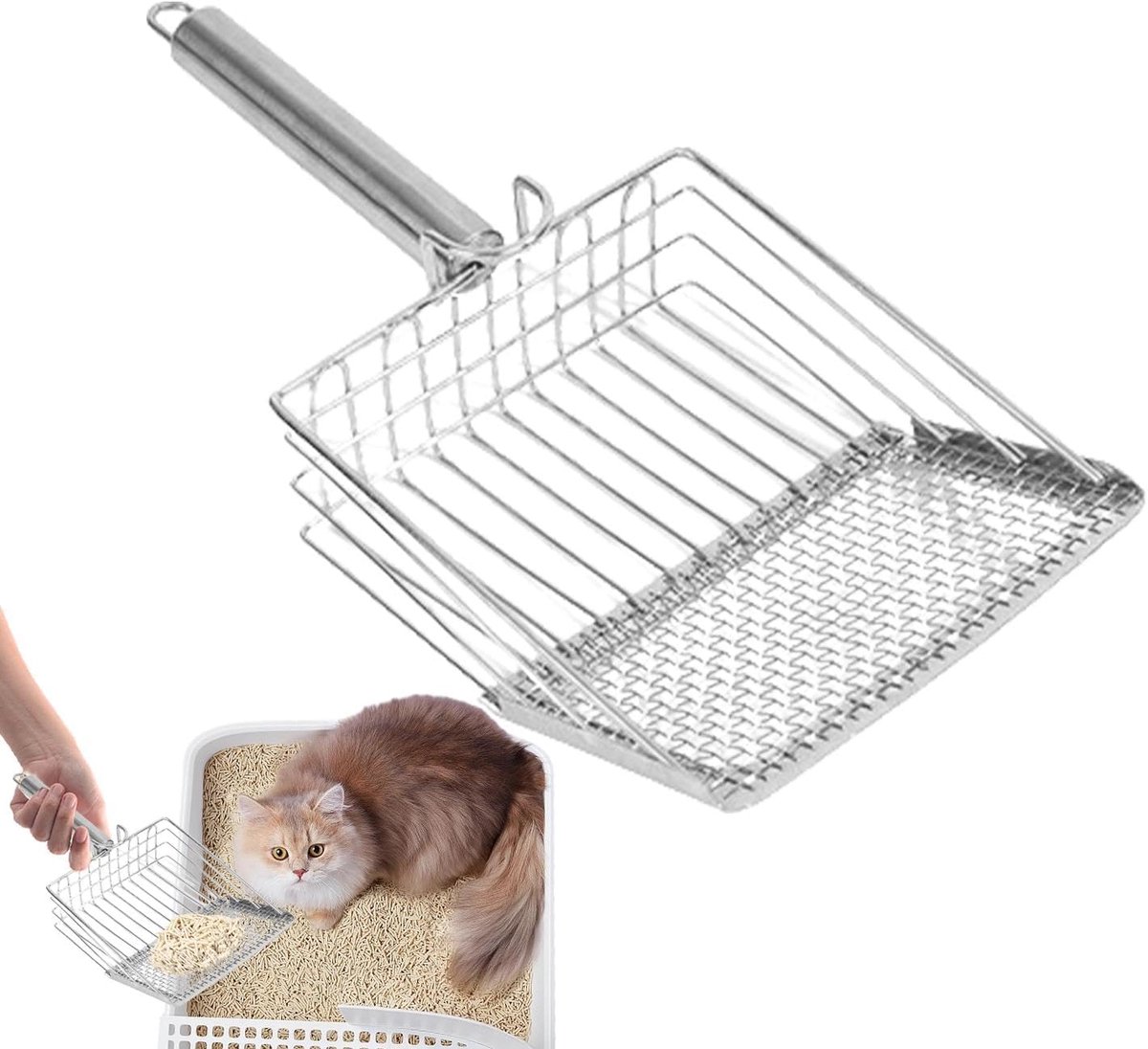Kattenbakschep - Poepschep Schep - Hygiënisch Schoonmaken - Ergonomisch Handvat - Groot formaat