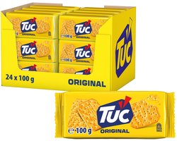 TUC Crackers Original - 24 x 100g - Zoutje - Voor de Borrel - Ovengebakken - Zoutjes - Crackers - Snack - Lekker bij de Film