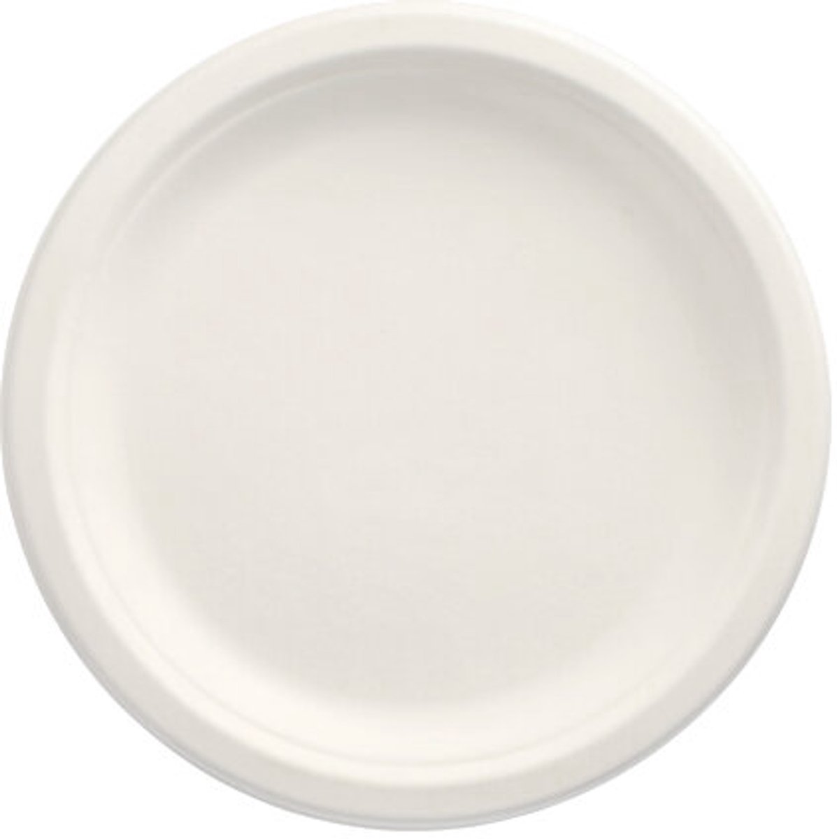 10x 50 Borden van suikerriet pure 1-vaks Ø 23 cm · 2 cm wit