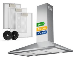 Heinrich’s HDU 7626 IX 90cm Afzuigkap RVS - inclusief set koolstoffilters – 334m3 - energieklasse A++