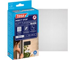 tesa INSECT STOP H&L Fly Screen Premium for Windows - hor met sterke klittenband, verwijderbaar zonder resten, op maat snijden - 120 x 240 cm - antraciet (transparant)