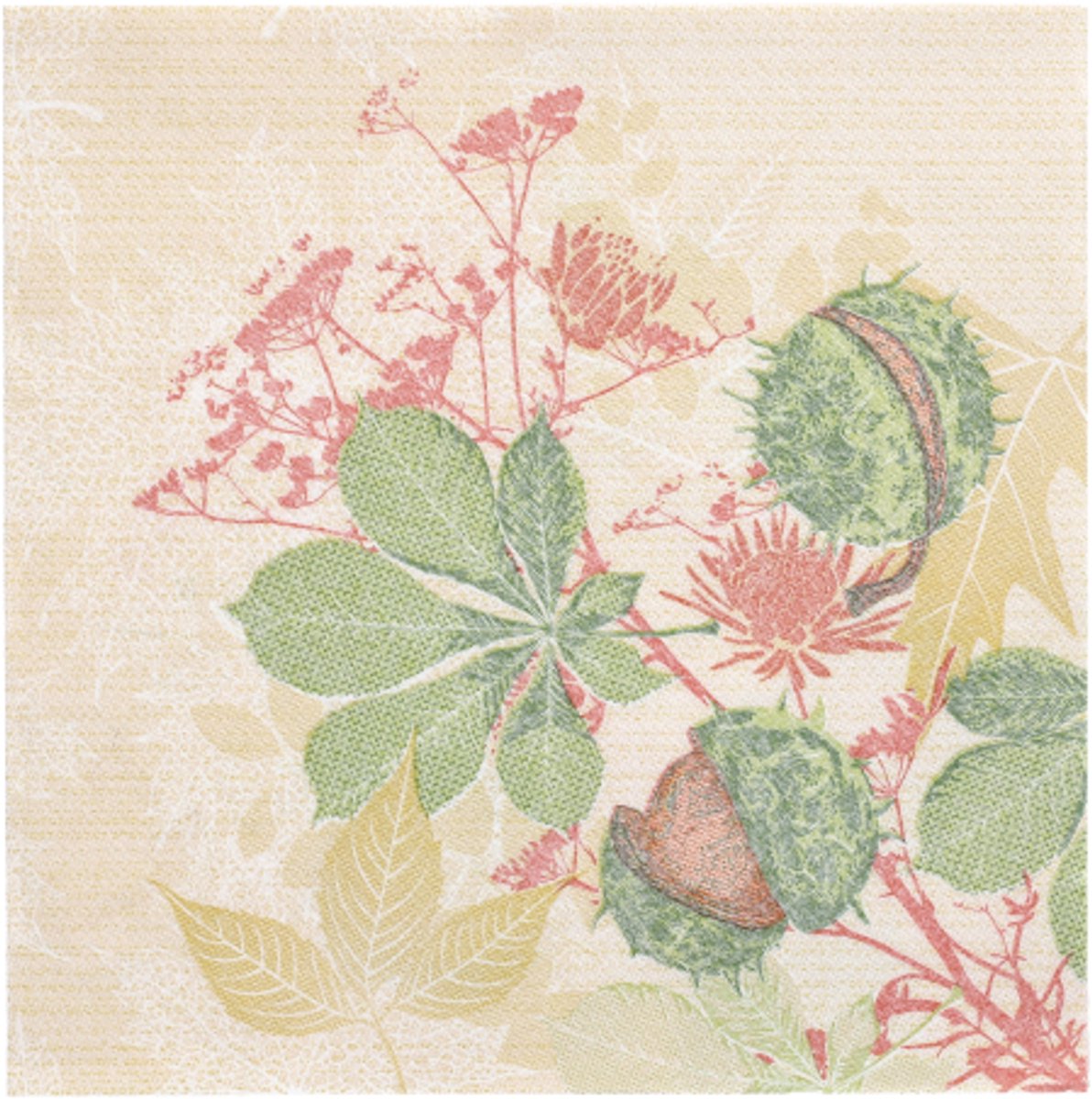 5x 50 Servetten ROYAL Collection 1/4 vouw 40 cm x 40 cm Autumn Leaves