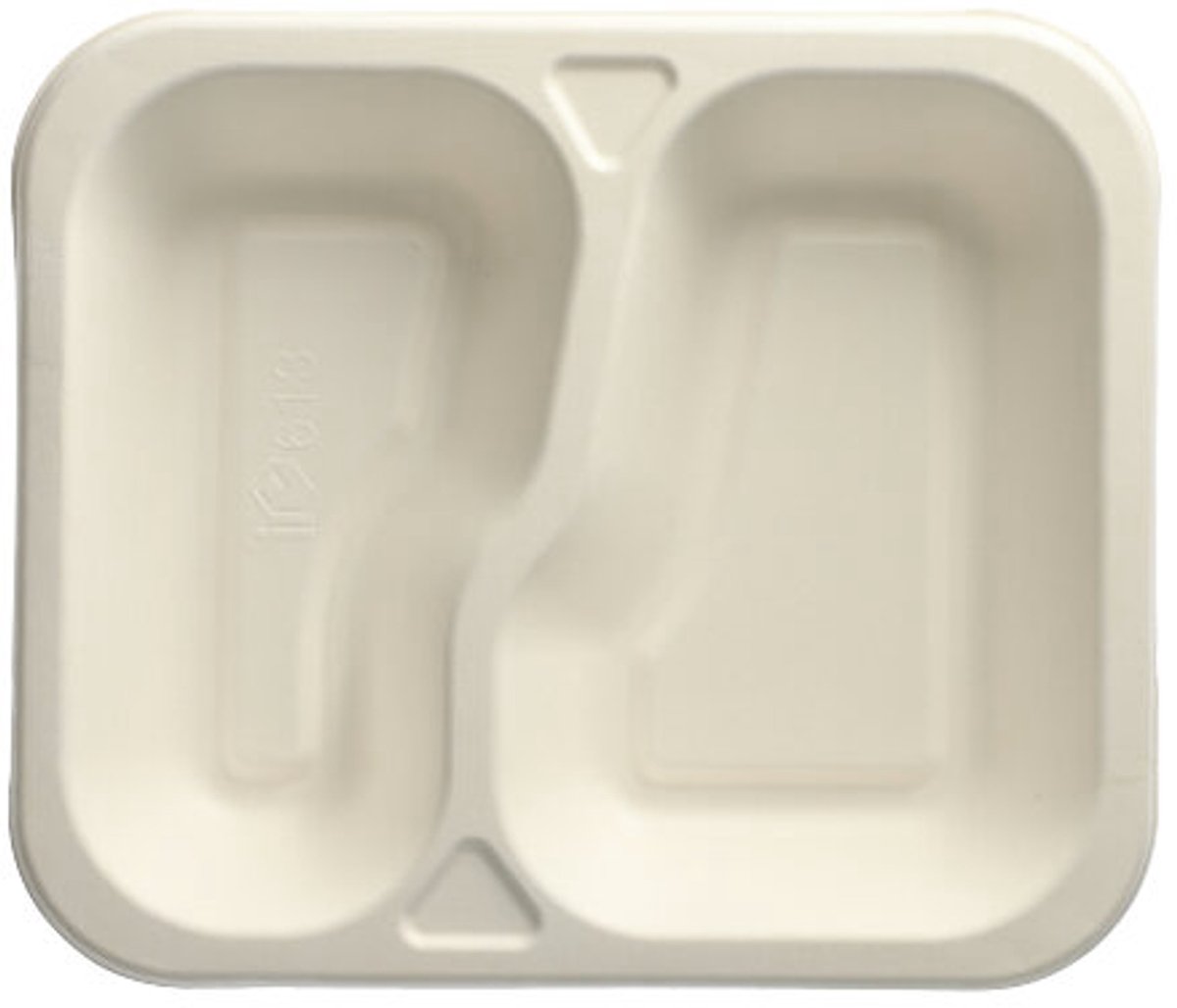 6x 100 Menubakken topseal Suikerriet 2-vaks 1000 ml 42 cm x 212 cm x 25 cm wit