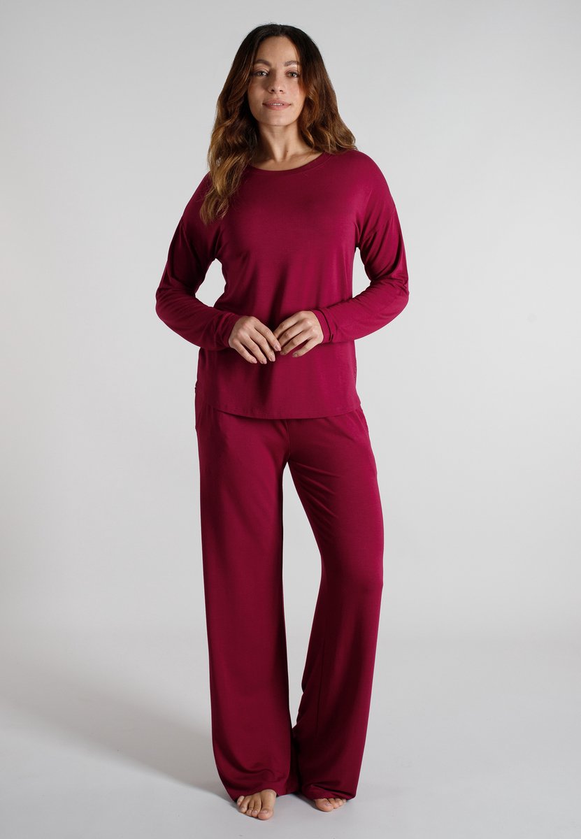 TOM TAILOR Manoa Dames Pyjamaset - Viscose - Bordeaux