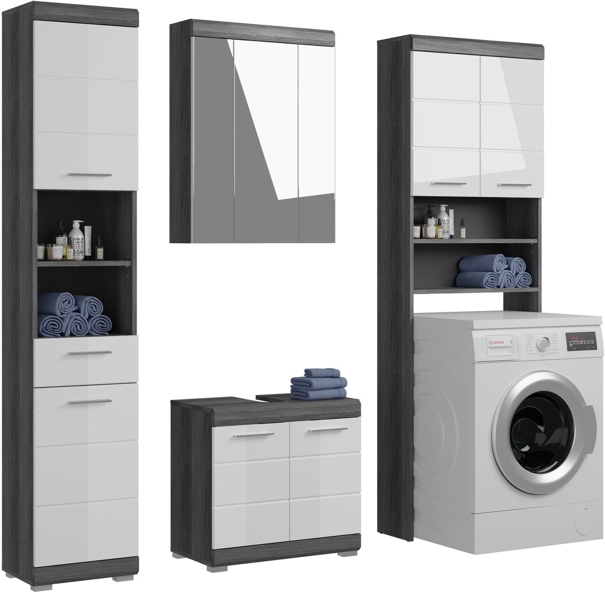 xonox.home badkamermeubel Scout rookzilver imitatie 190x191x34 cm