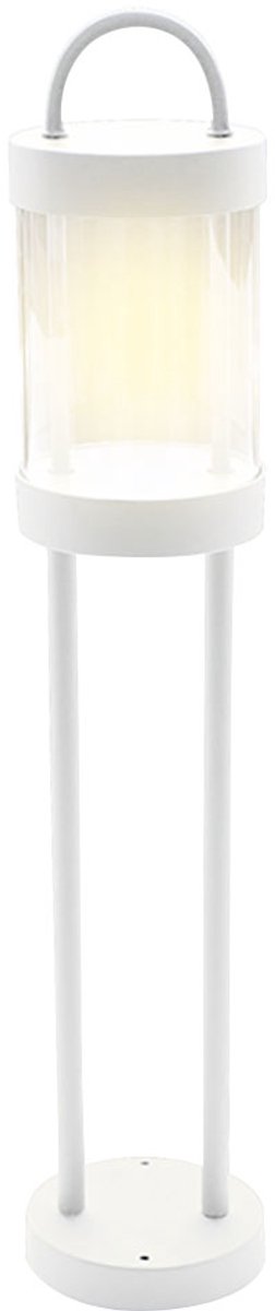 LED buitenlamp vloerlamp aluminium padverlichting witte tuinlamp, 8 watt 855 lumen warm wit, DxH 12,5x65 cm