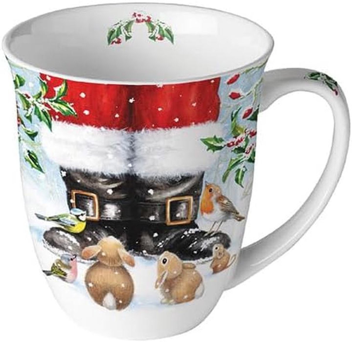 Kerstmok - Theemok Mok - Kerstochtend - Vaatwasmachinebestendig - 0.4 Liter - Wit