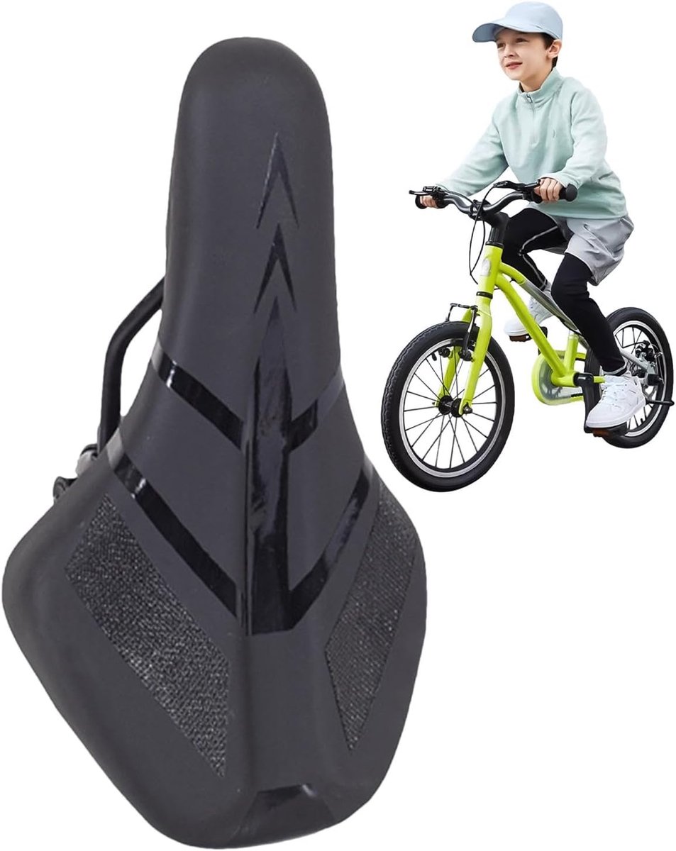 Fietszadel Kussen - Zacht Zitje - Comfortabel Fietsen - Verbeterde Antislip - 27x17x10 cm - Zwart