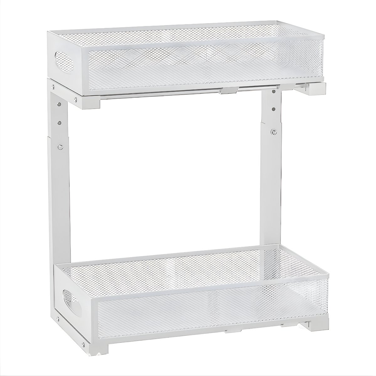 Keuken Onder Gootsteen Organizer 2-Laags - Uittrekbare Kastplank - Wit